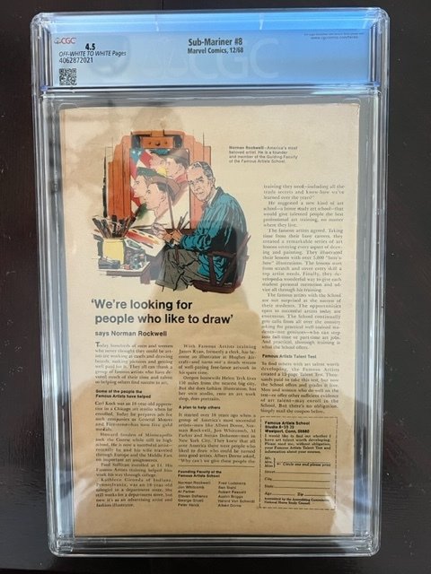 Sub-Mariner #8 (1968) - CGC 4.5 - Thing vs. Namor !!!