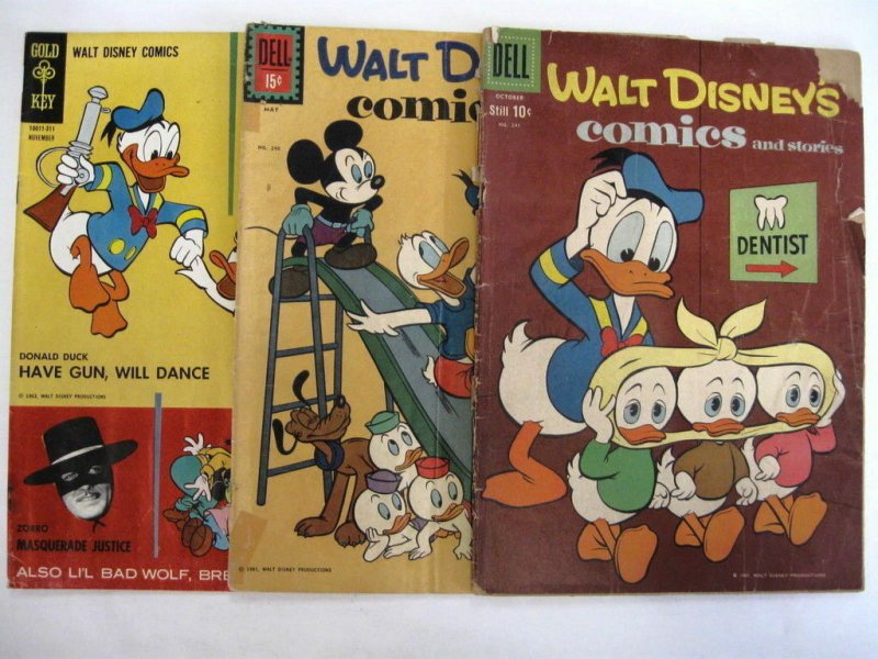 WALT DISNEY COMICS & STORIES #208-278 LOT (15 books) Barks! 60% off Guide  Price! | Comic Books - Silver Age, Dell, Donald Duck, Cartoon Character