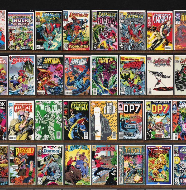 Huge Lot 150+ Comics with Deathlok, Darkhawk, Badger, Daredevil & More!