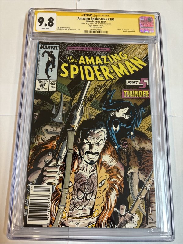 The Amazing Spider-Man (1987) # 294 (CGC 9.8 SS) Sketch Mcleod  • Mark Jewelers