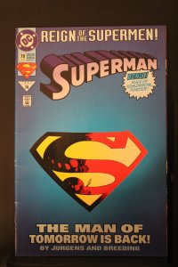 Superman #78 Die-Cut Cover 1993 High-Grade NM- or better Die-Cut Cover Wow