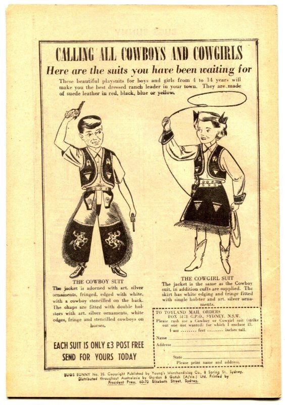 The New Bugs Bunny #35 1954- Australian Comic FN