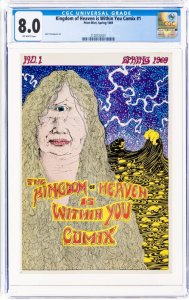 RARE Kingdom of Heaven Is Within You Comix #1 CGC 8.0 (1969 Print Mint) Crumb