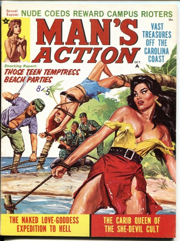 Man's Action 10/1969 Cuban Communist GGA torture cover! VF