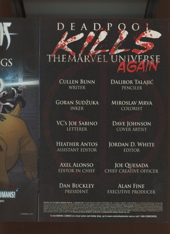 (2017) Deadpool Kills the Marvel Universe Again #1 (9.0/9.2)