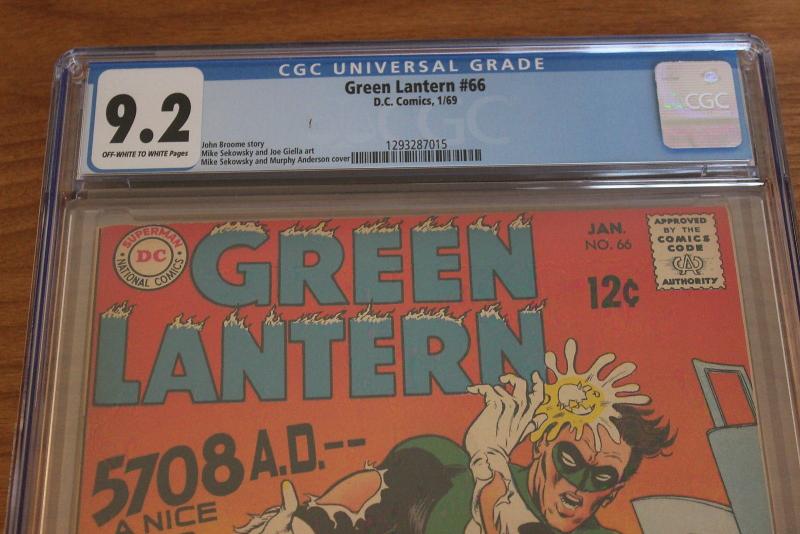 Green Lantern #66 (DC, 1969) CGC NM- 9.2 Off-white to white pages