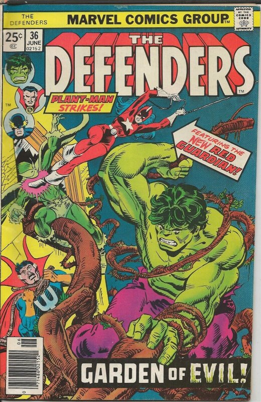 Defenders #36 ORIGINAL Vintage 1976 Marvel Comics 1st New Red Guardian