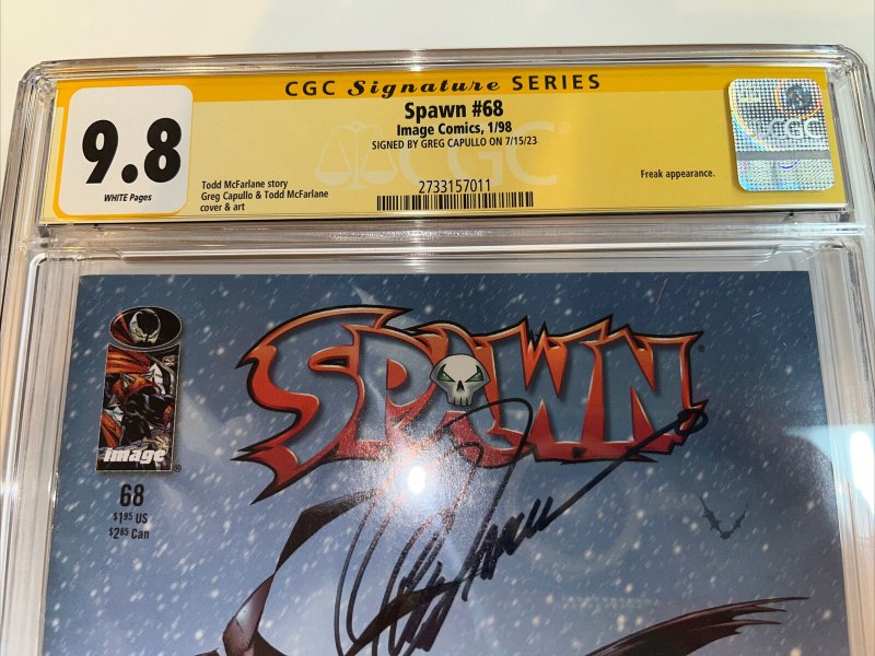 Spawn (1998) # 68 (CGC 9.8 SS WP) Signed Greg Capullo • Story Todd McFarlane