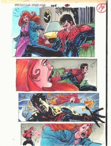 Spectacular Spider-Man #228 p.19 Color Guide Art - MJ vs. Peter by John Kalisz