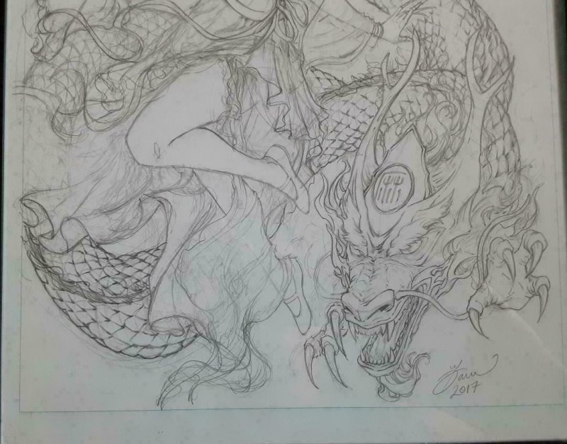 Dawn McTeigue Original 11 X 17 Art Work of Divinica #4 Magu Dragon Cover !! NM 
