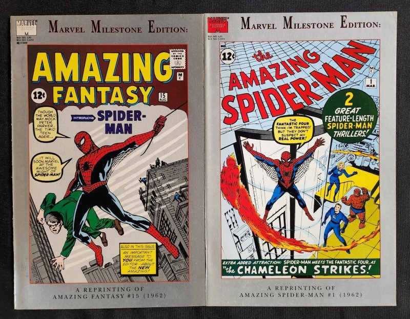 Marvel Milestone Edition 2PC LOT - 1st/2nd Spider-Man Appearance (7.5/8.5) 1993