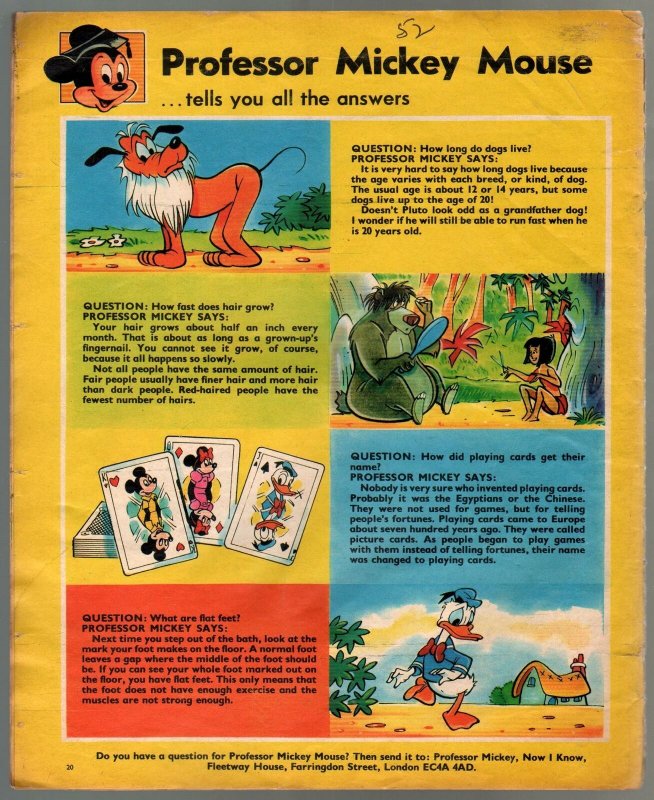 Walt Disney's Now I Know #8 1972-U.K.-comic style art-games-Happy-G