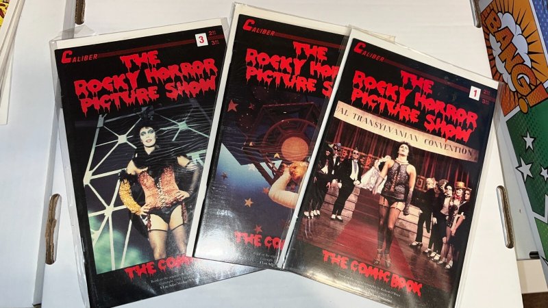 The Rocky Horror Picture Show Comic Lot, Series Set of #s 1-3, Caliber 1990