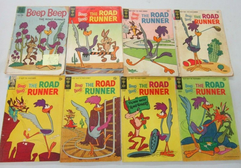 Road Runner lot 8 diff books 10, 12 + 15 cents covers (Silver + Bronze Ages)