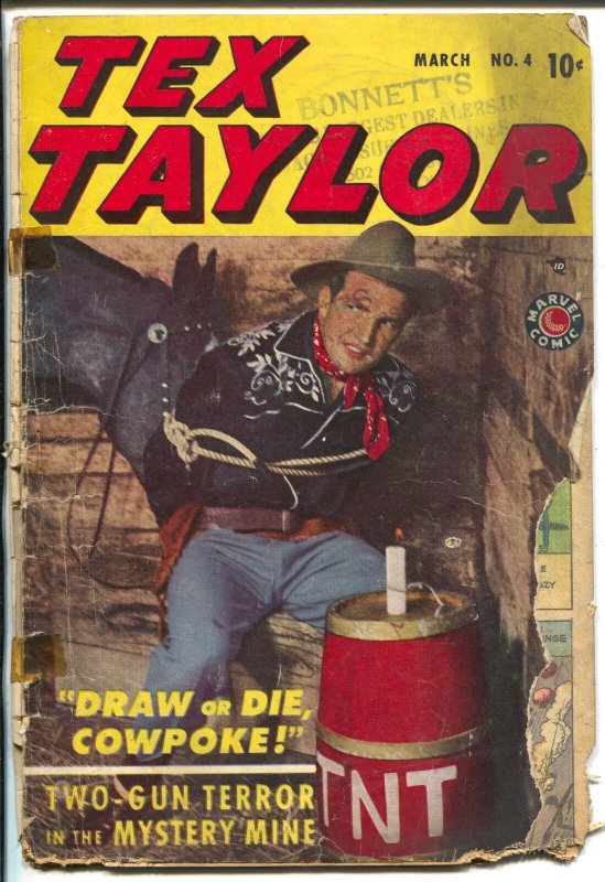 Tex Taylor #4 1948-Marvel-Blaze Carson-anti Dr Wertham editorial-P/FR