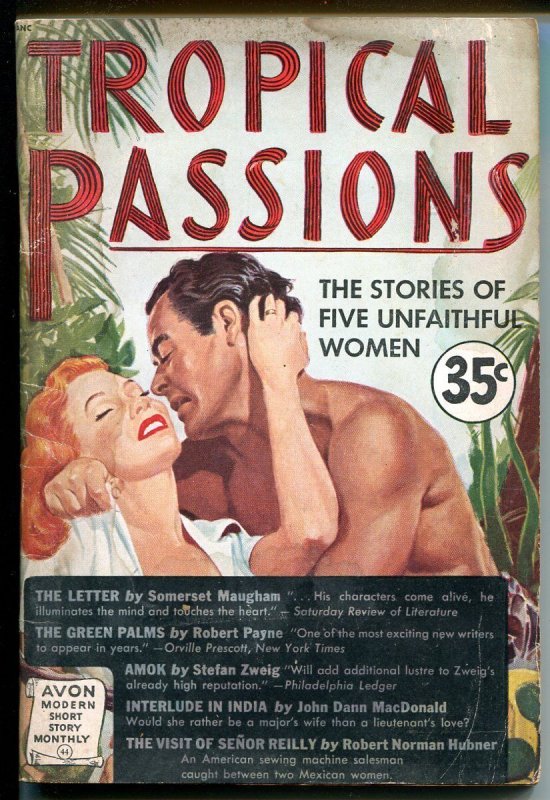 PULP:  Avon Modern Short Story Monthly #44 1949-spicy pulp stories-rare-G
