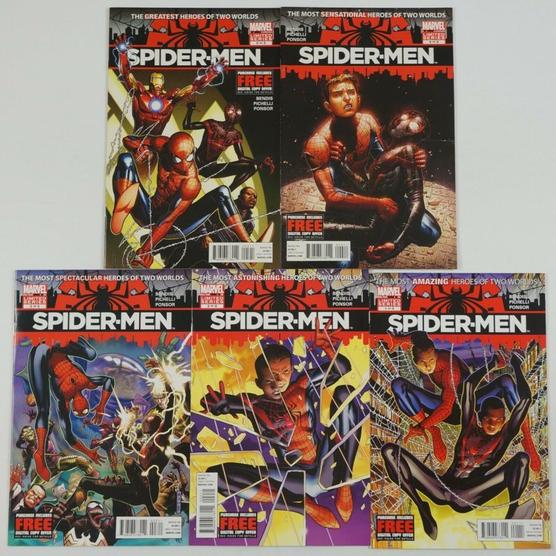 Spider-Men #1-5 VF/NM complete series - miles morales Brian Bendis Sara Pichelli