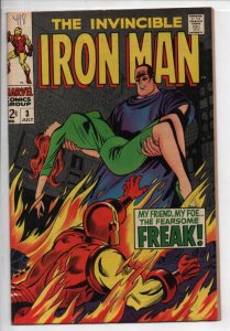 IRON MAN #3, VF+, Freak, Johnny Craig, Movie, 1968, more Silver age in store