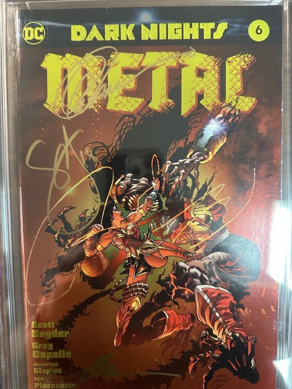 DARK NIGHTS METAL #6 GOLD FOIL VARIANT COVER CGC 9.4 SS SNYDER CAPULLO GLAPION