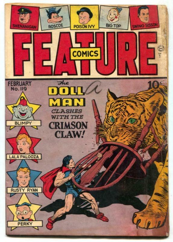 Feature Comics #119 1948- DOLL MAN-  Crimson Claw G