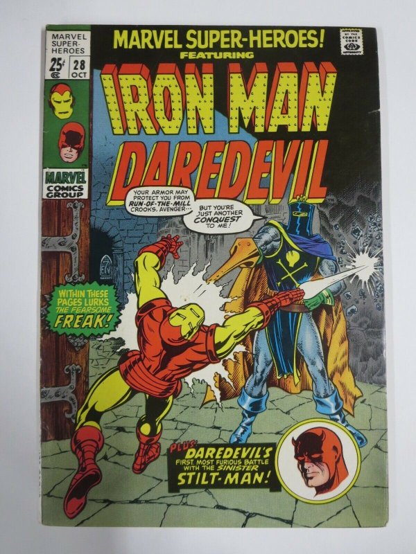 MARVEL SUPER-HEROES #28 VG/F (Marvel, May 1970)  Daredevil! Iron Man!