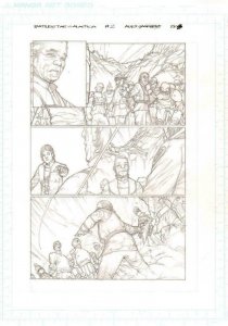 Battlestar Galactica #2 pg 8 Original Pencil art ALEX SANCHEZ Starbuck Com.Adama