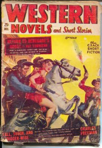 Western Novels & Short Stories 12/1953-Marvel-Norman Saunders gunfight cover-G