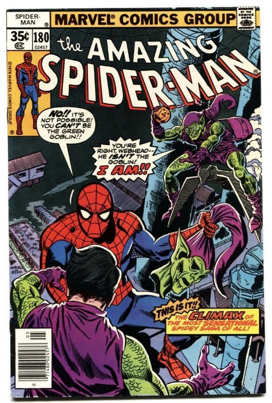 AMAZING SPIDER-MAN #180-1978-GREEN GOBLIN APPEARANCE-fine/very fine vf