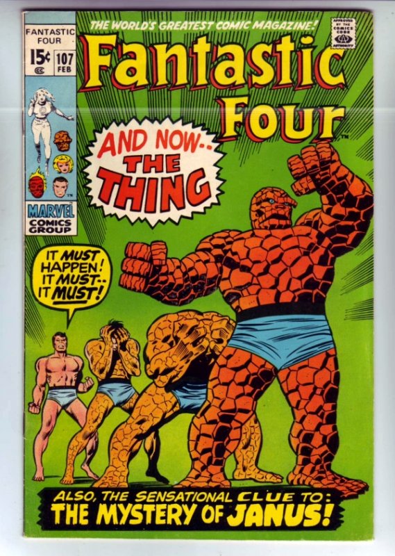 Fantastic Four #107 (Feb-71) FN/VF+ High-Grade Fantastic Four, Mr. Fantastic ...