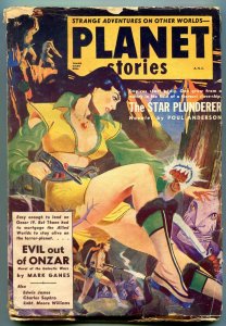 Planet Stories Pulp September 1952- Early Philip K Dick- Poul Anderson VG-