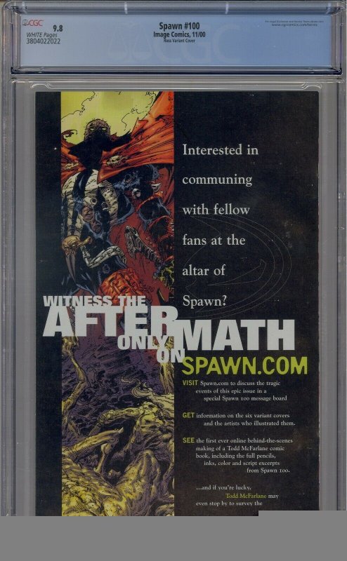 SPAWN #100 CGC 9.8 ALEX ROSS VARIANT