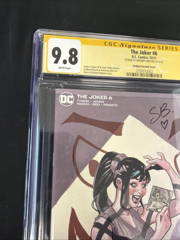 The Joker 6 Dodson Variant CGC 9.8 Gold Signed Sweeney Boo