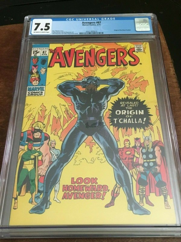 AVENGERS #87 - CGC 7.5 - ORIGIN OF BLACK PANTHER - EARLY BRONZE AGE KEY