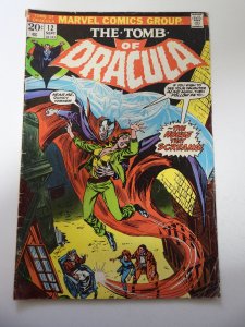 Tomb of Dracula #12 (1973) GD+ Condition 1/4 spine split