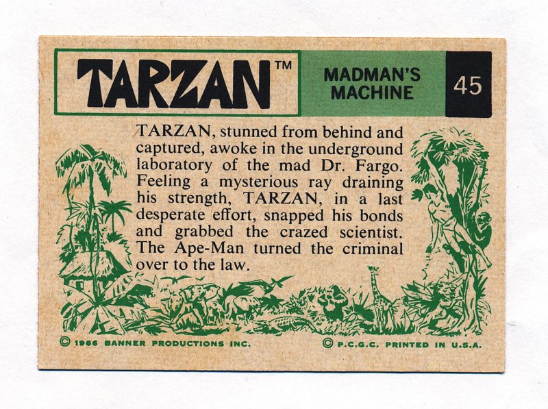 Tarzan cards, Philadelphia Gum, Banner 1966 #45