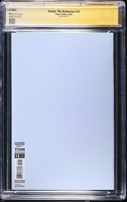 Conan The Barbarian (2024) # 13 (CGC 9.8 SS) Signed Sketch Vigil