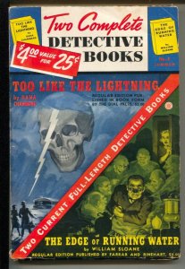 Two Complete Detective Books #6 Summer 1940-skull cover-mystery pulp fiction-...