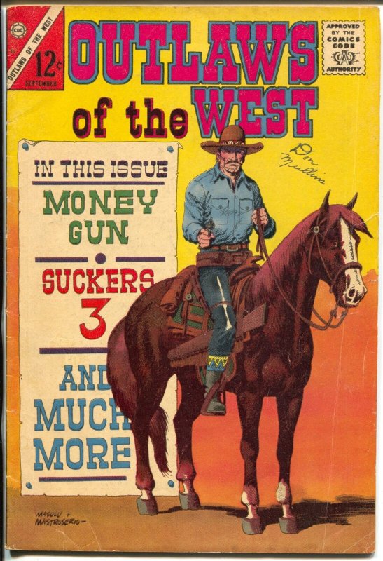 Outlaws of The West #55 1965-Charlton-Indians-violence-classic imagery-VG