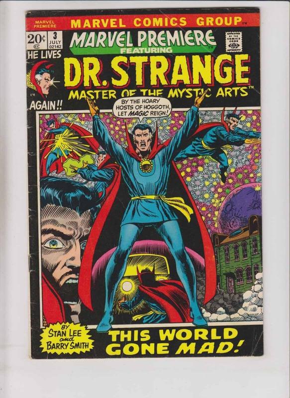 Marvel Premiere #3 FN doctor strange feature begins - barry windsor-smith 1972