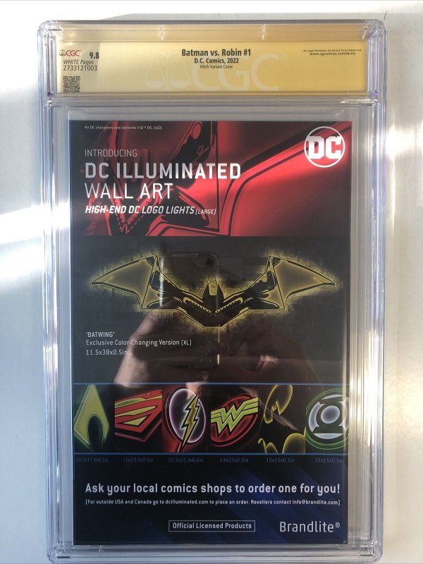 Batman Vs. Robin (2022) # 1 (CGC 9.8 SS WP) Signed Mahmud Asrar|Hitch Variant