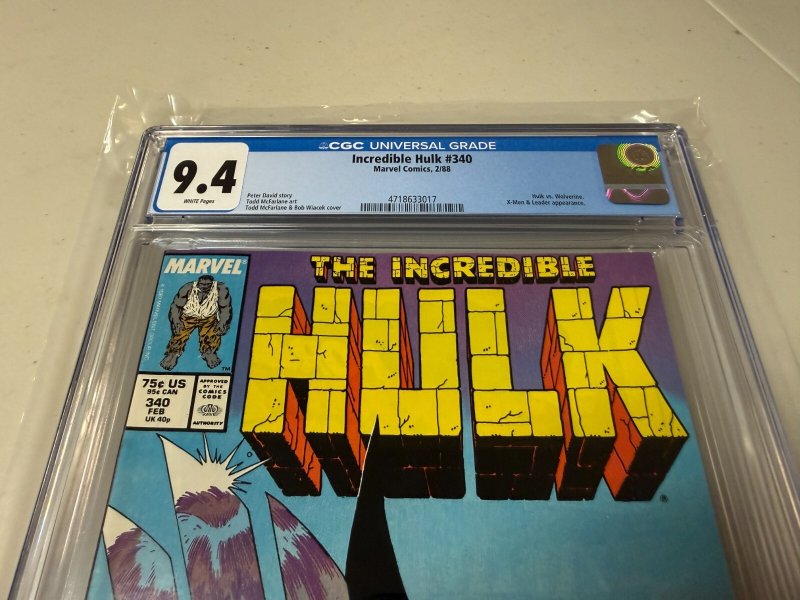 Incredible Hulk # 340 CGC Graded 9.4 Marvel Comic Book McFarlane Wolverine JH30