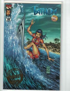 Michael Turner's Fathom #10 VF/NM dynamic forces gold perfect 10 COA (2037/5000)