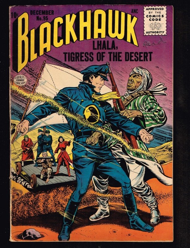 Blackhawk #95 ~ Lhala, Tigress of the Desert - 1955 (5.0) WH