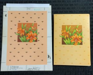 EASTER BLESSINGS Orange Daffodils 6.25x8.5 Greeting Card Art #6035 w/ 6 Cards