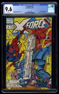 X-Force #4 CGC NM+ 9.6 White Pages Spider-Man Appearance!