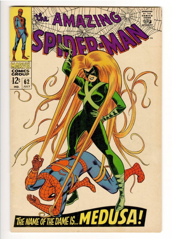 AMAZING SPIDERMAN 62 F+ CLASSIC ROMITA MEDUSA CVR!