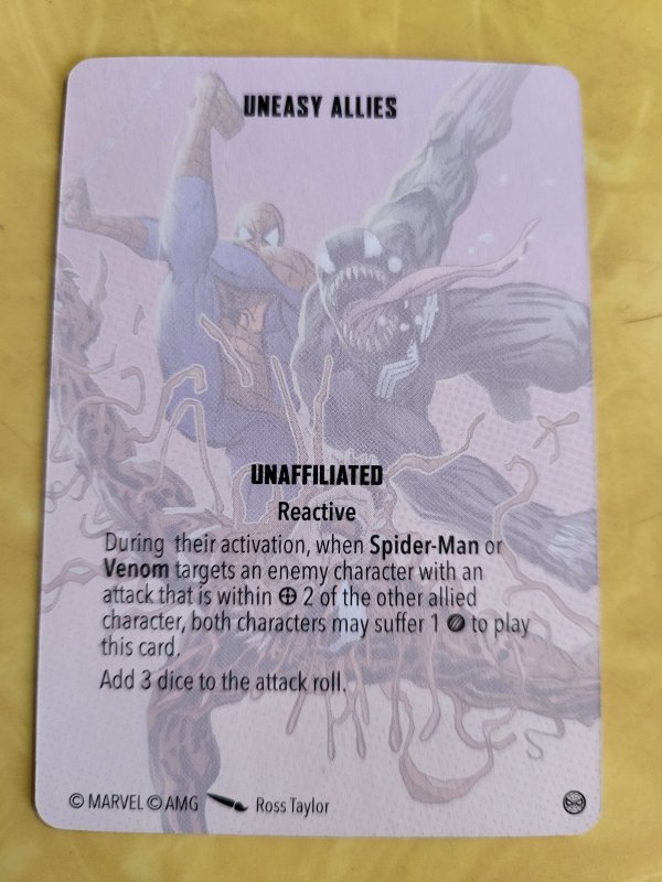 Marvel Crisis Protocol Game Card - Uneasy Allies
