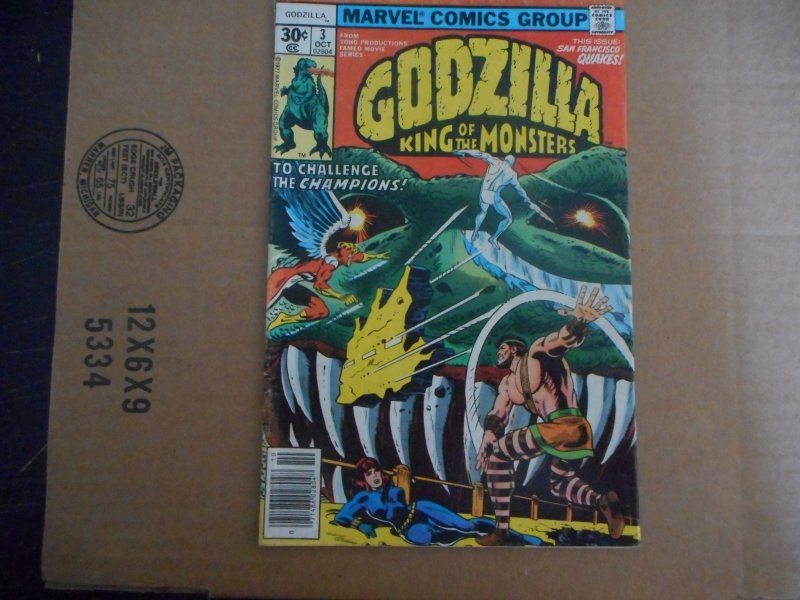 GODZILLA # 3 vs THE CHAMPIONS HERB TRIMPE COVER/ART Fn OR BETTER WOW!