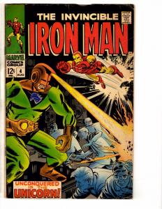 Iron Man #4 VG Marvel Comic Book Silver Age Avengers Hulk Thor Happy Pepper J254