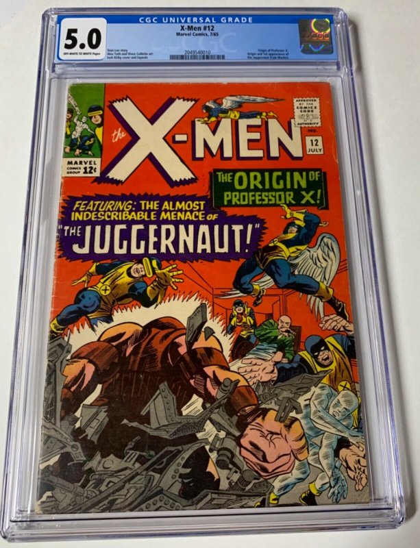 X-men 12 Cgc 5.0 Ow/w Pages 1st Juggernaut Marvel Silver Age